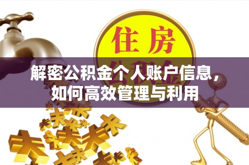零陵解密公积金个人账户信息，如何高效管理与利用